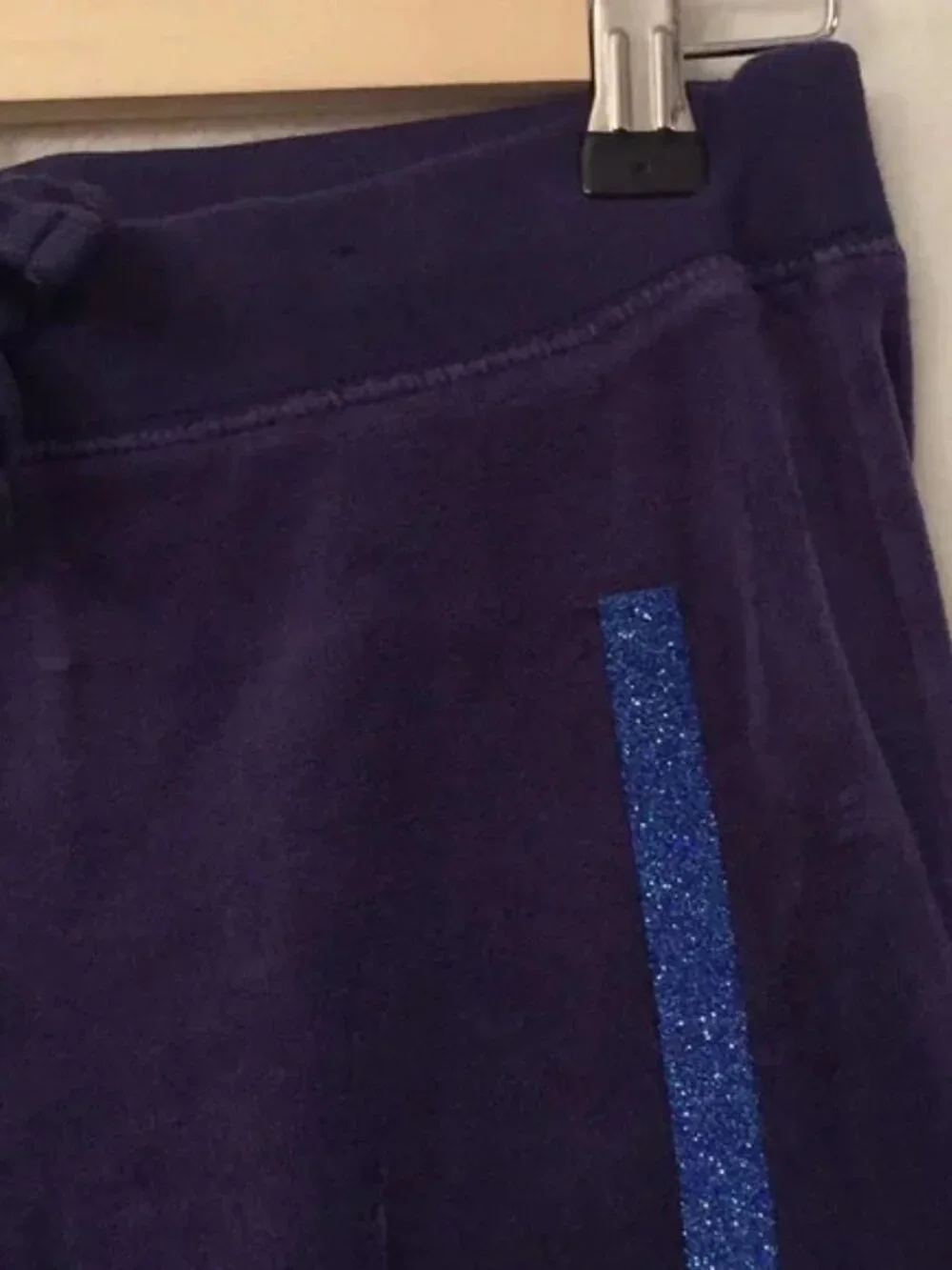 Justice navy blue velour glitter LOVE graphic sweatsuit pants